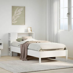 Lit Bibliothèque Sans Matelas Blanc 75x190cm Bois De Pin Massif Vidaxl