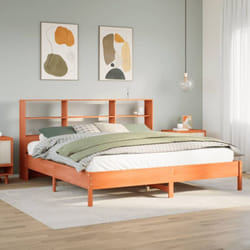 Lit Bibliothèque Sans Matelas Cire Marron 180x200 Cm Pin Massif Vidaxl
