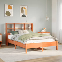 Lit Bibliothèque Sans Matelas Cire Marron 150x200 Cm Pin Massif Vidaxl