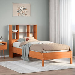 Vidaxl Lit Bibliothèque Sans Matelas Cire Marron 100x200 Cm Pin Massif