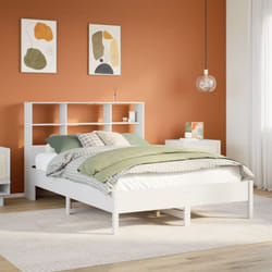 Lit bibliothèque sans matelas blanc 120x190 cm bois pin massif Vidaxl