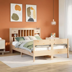 Lit bibliothèque sans matelas 140x190 cm bois de pin massif Vidaxl
