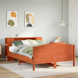 Lit Bibliothèque Sans Matelas Cire Marron 140x200 Cm Pin Massif Vidaxl