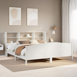 Vidaxl - Lit Bibliothèque Sans Matelas Blanc 180x200 Cm Bois Pin Massif