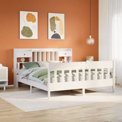 Vidaxl - Cadre De Lit Sans Matelas Blanc 180x200 Cm Bois Massif De Pin