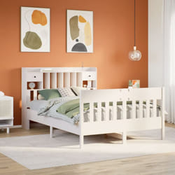 Vidaxl - Cadre De Lit Sans Matelas Blanc 150x200 Cm Bois De Pin Massif