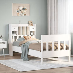 Cadre De Lit Sans Matelas Blanc 75x190 Cm Bois De Pin Massif Vidaxl