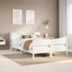 vidaXL Cadre de lit sans matelas blanc 140x200 cm bois de pin massif meuble de chambre à coucher lit double lit sommier