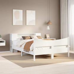 Vidaxl - Cadre De Lit Sans Matelas Blanc 140x190 Cm Bois De Pin Massif