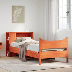 Cadre De Lit Sans Matelas Cire Marron 75x190 Cm Bois Pin Massif Vidaxl