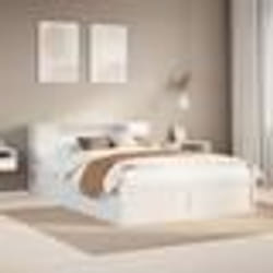 vidaXL Cadre de lit sans matelas blanc 140x190 cm bois de pin massif lit cadre de lit en bois massif meuble de chambre à 3323423