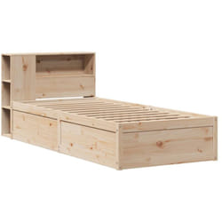 Cadre de lit sans matelas 100x200 cm bois massif de pin Vidaxl