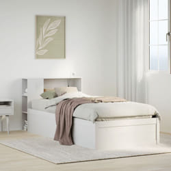 Cadre De Lit Sans Matelas Blanc 75x190 Cm Bois De Pin Massif Vidaxl