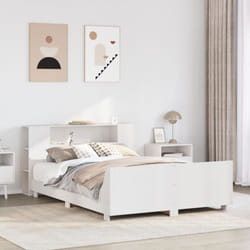 Vidaxl - Cadre De Lit Sans Matelas Blanc 140x190 Cm Bois De Pin Massif