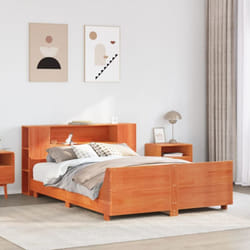 Cadre De Lit Sans Matelas Cire Marron 140x190cm Bois Pin Massif Vidaxl