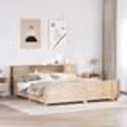 vidaXL Cadre de lit sans matelas 180x200 cm bois massif de pin sommier cadre de lit double cadre de lit en bois massif 332375 ...