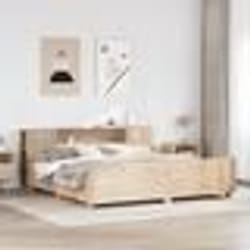vidaXL Cadre de lit sans matelas 180x200 cm bois massif de pin sommier cadre de lit double cadre de lit en bois massif 3323758
