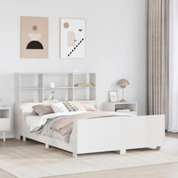 Vidaxl - Lit Bibliothèque Sans Matelas Blanc 160x200 Cm Bois Massif