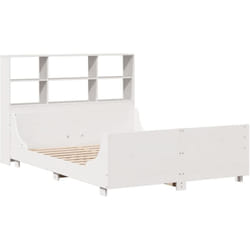 Lit bibliothèque sans matelas blanc 120x190 cm bois massif vidaXL
