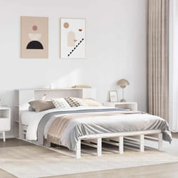 Vidaxl - Lit Bibliothèque Sans Matelas Blanc 140x200 Cm Bois Massif
