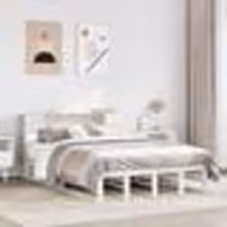vidaXL Lit bibliothèque sans matelas blanc 140x190 cm bois massif lit meuble de chambre à coucher lit avec rangement lit