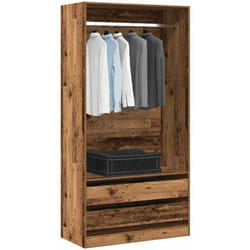 Garde robe vieux bois 100x50x200 cm bois d ingénierie