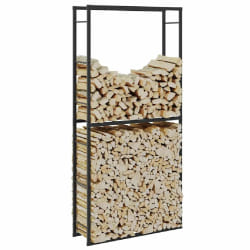 vidaXL Portant de bois de chauffage - Noir - 100x30x209 cm