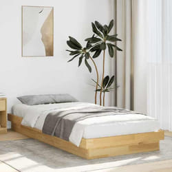 vidaXL Cadre de lit sans matelas 80x200 cm bois massif de chêne meuble de chambre à coucher sommier lit en bois lit lit 859339