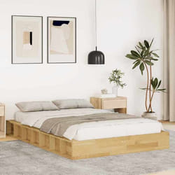 vidaXL Cadre de lit sans matelas 120x200 cm bois massif de chêne 3324122