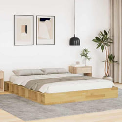 Cadre De Lit Sans Matelas 150x200 Cm Bois Massif De Chêne Vidaxl