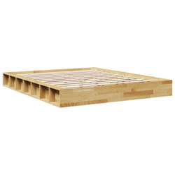 Cadre De Lit Sans Matelas 135x190 Cm Bois Massif De Chêne Vidaxl