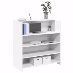 vidaXL Bureau de réception blanc 100x50x1035 cm bois dingénierie comptoir de réception réception de salon comptoir de 3324160