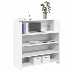 vidaXL Bureau de réception blanc 100x50x1035 cm bois dingénierie comptoir de réception réception de salon comptoir de 3324160