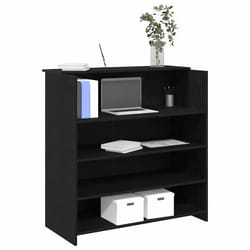 vidaXL Bureau de réception chêne noir 100x50x1035cm bois dingénierie comptoir de réception réception de salon comptoir 3324161