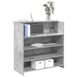 vidaXL Bureau de réception gris béton 100x50x1035cm bois dingénierie comptoir de réception réception de salon comptoir 3324163
