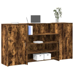 vidaXL Bureau de réception 200x50x103,5 cm - Chêne fumé