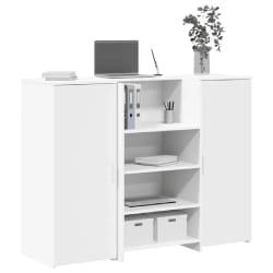 vidaXL Bureau de Réception - Blanc