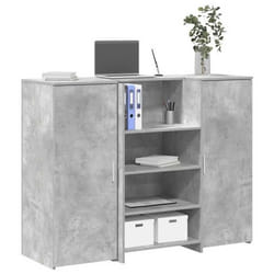 vidaXL Bureau de réception gris béton 135x50x1035cm bois dingénierie comptoir de réception réception de salon comptoir 3324190