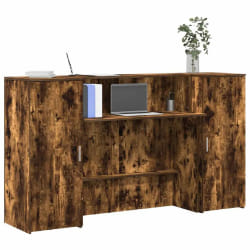 vidaXL Bureau de réception Chêne fumé