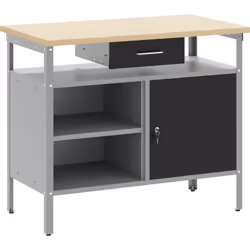 Ce banc de travail en acier moderne combine style et fonctionnalité, ce qui en fait le choix parfait pour tous les espaces in ...