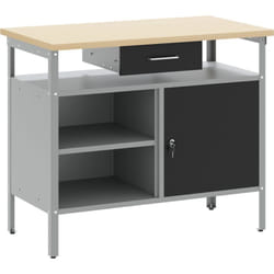 Vidaxl - Banc de travail avec porte verrouillable Noir 100x55x85 cm Acier