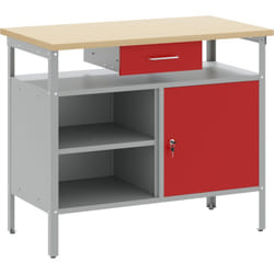 Vidaxl - Banc de travail avec porte verrouillable Rouge 100x55x85 cm Acier