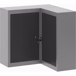 Cette armoire d'angle en L combine style moderne et praticité. Avec son look gris et noir chic, elle offre un grand espace de ...