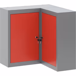 Ce cabinet mural d'angle en L est parfait pour ranger le bazar dans des petits espaces. Avec son look moderne en acier gris e ...