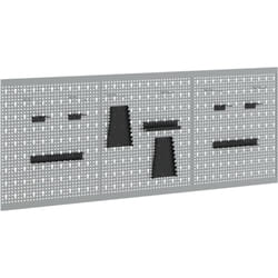 Panneaux perforés - Pack de 3 avec 15 accessoires, gris, 50x60 cm, acier Vidaxl
