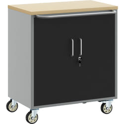 Cabinet à outils avec roues et verrou noir 75x45x85 cm en acier Vidaxl