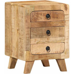 Vidaxl - Table de chevet 37x32x50 cm bois de manguier massif brut