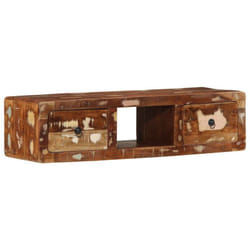 Meuble Tv Mural 100x32x25 Cm Bois Massif De Récupération Vidaxl