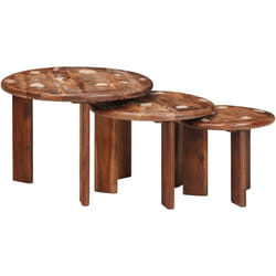 vidaXL Tables basses gigognes 3 pcs Multicolore Bois massif recyclé