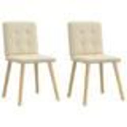 vidaXL Chaises à manger lot de 2 crème tissu